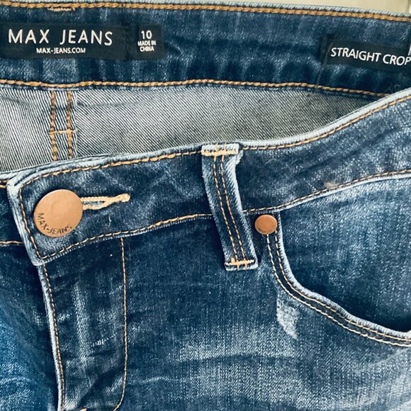 MAX JEANS Women's Straight Short Cropped Jeans EUC Size 10 - Picture 6 of 9